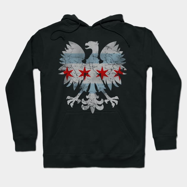 Polish Eagle Chicago Flag Hoodie by E